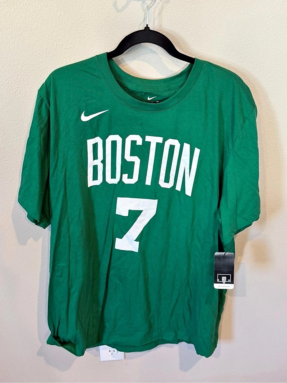 Nike Boston Celtics Jaylen Brown #7 Nike T-Shirt Green & White Men’s XXL WOMEN’
